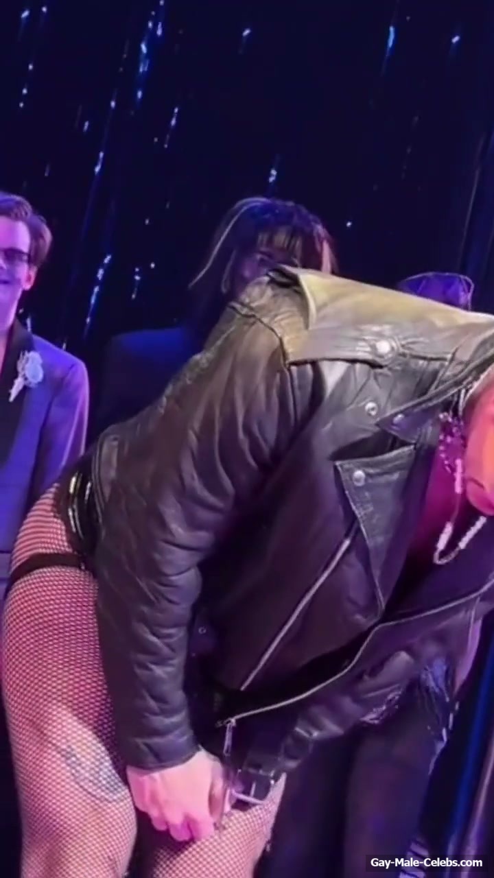 Luke Evans huge penis bulge erotic show