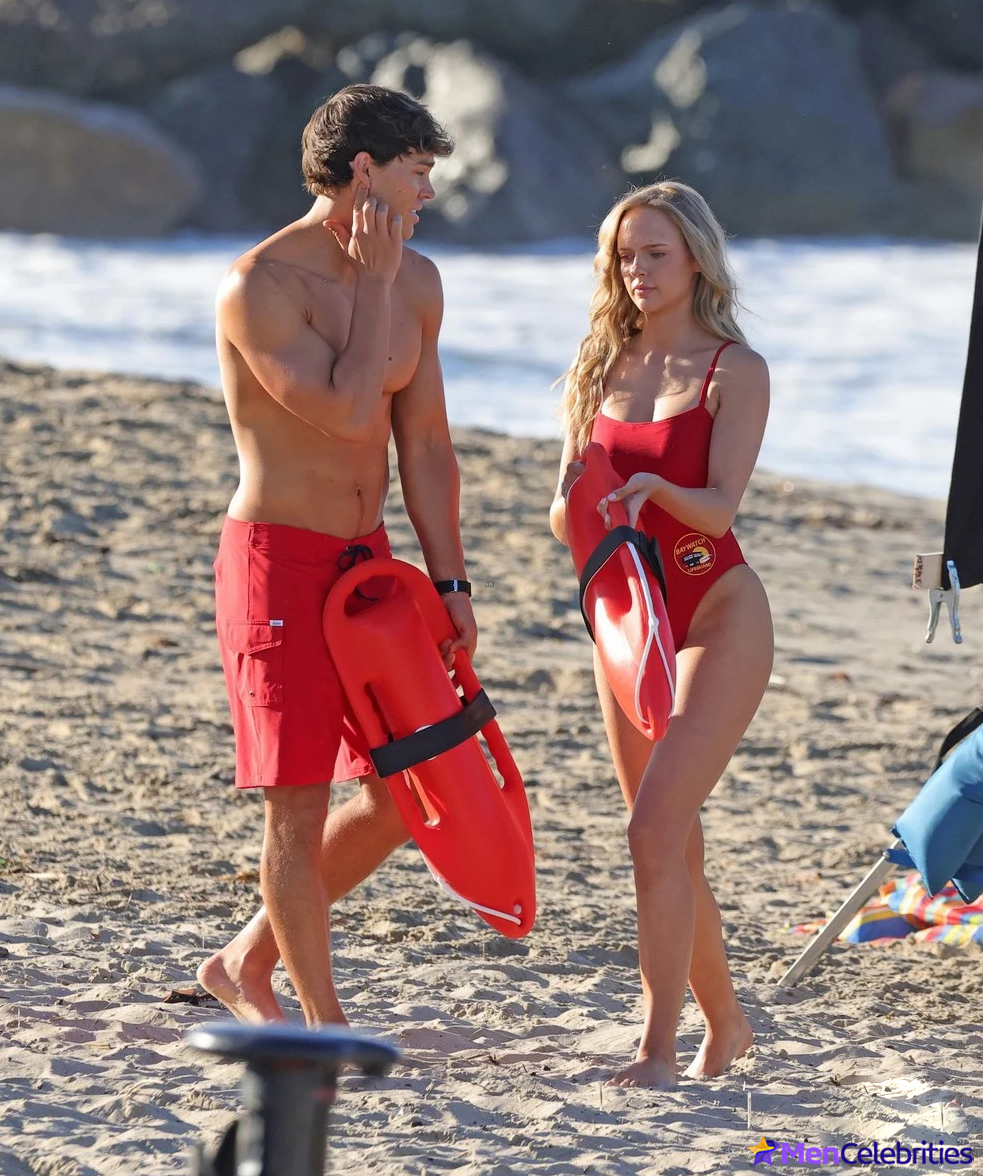 Noah Beck shirtless beach shots