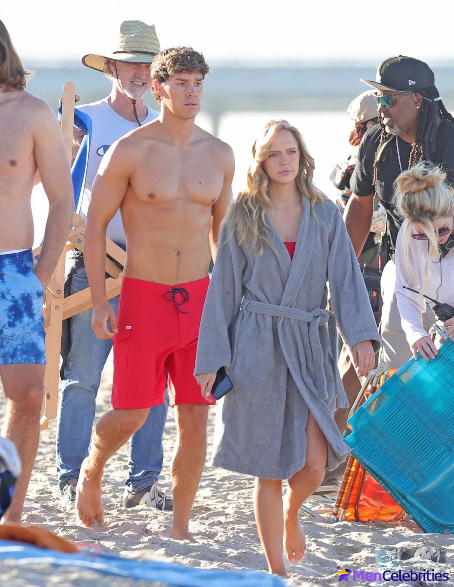 Noah Beck shirtless beach shots