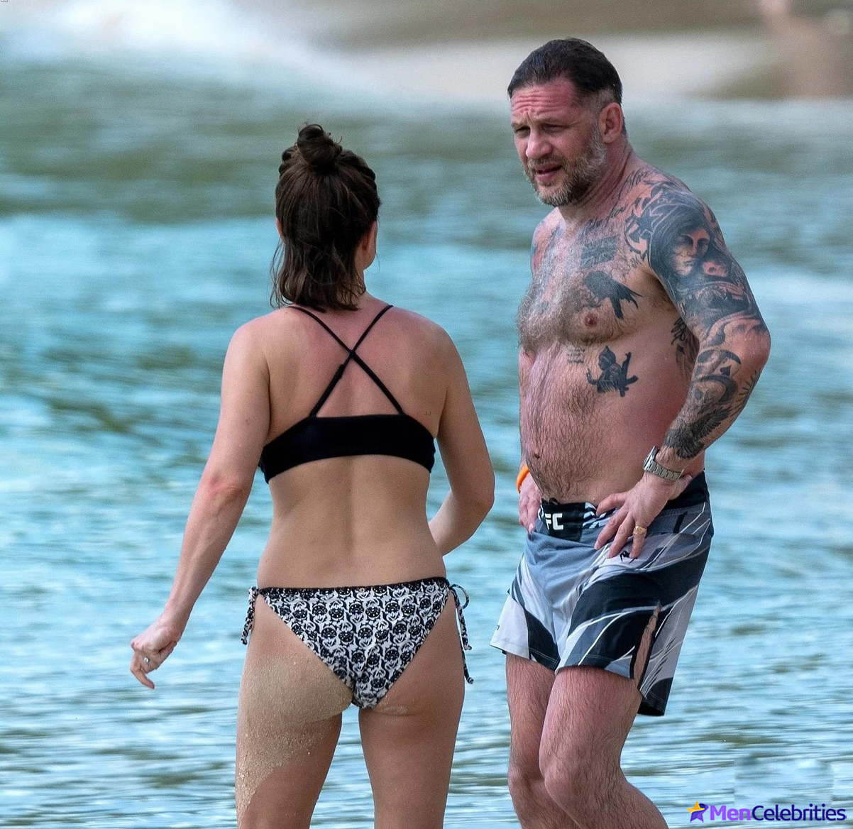 Tom Hardy Goes Shirtless During a Beach Day in Barbados