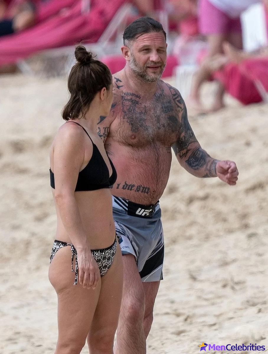 Tom Hardy Goes Shirtless During a Beach Day in Barbados