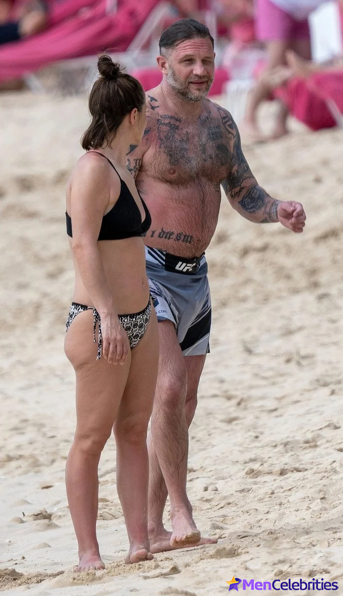 Tom Hardy Goes Shirtless During a Beach Day in Barbados