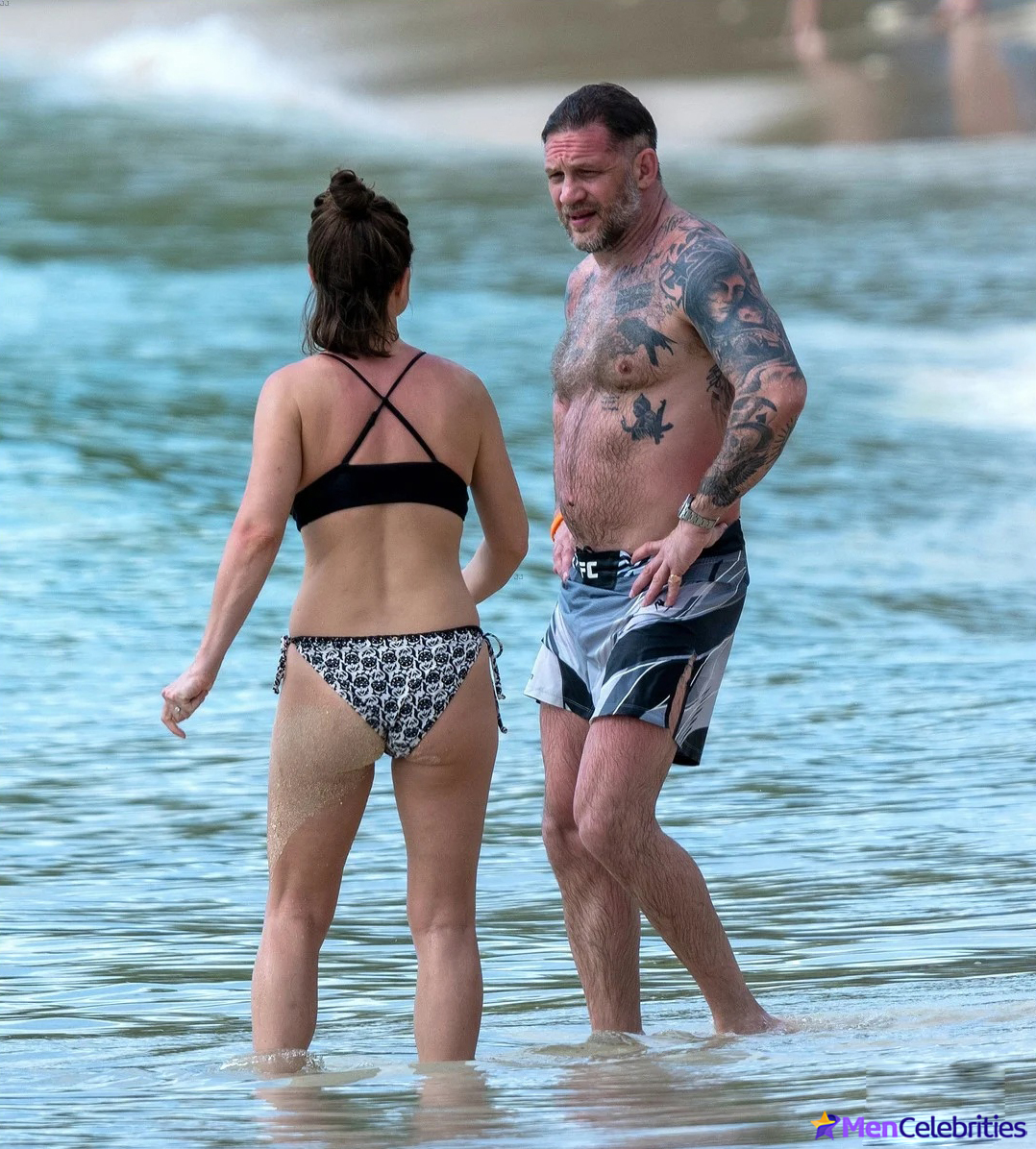 Tom Hardy Goes Shirtless During a Beach Day in Barbados