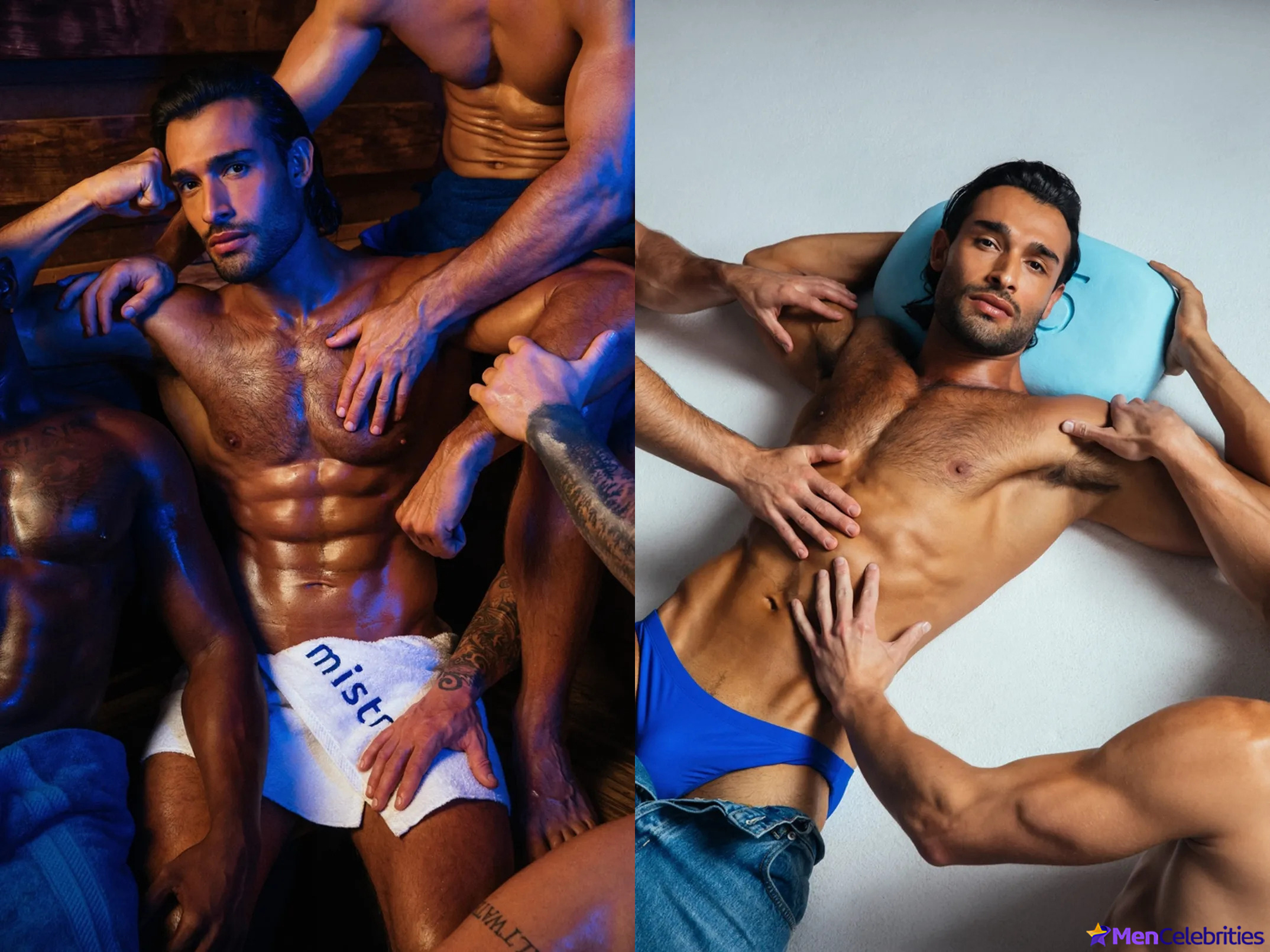 Sam Asghari Naked In Steamy MISTR
