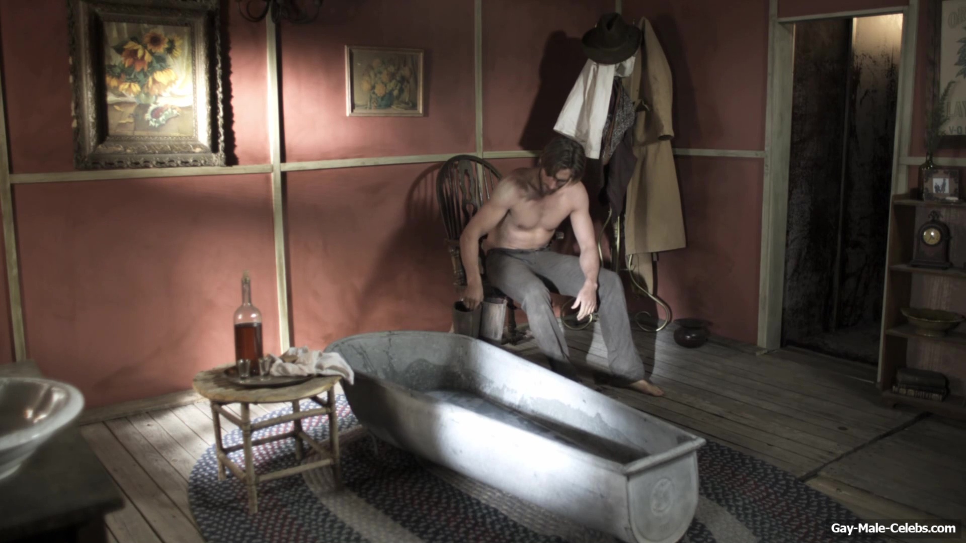 Andrew W Walker Nude Bath Scenes in The Gundown