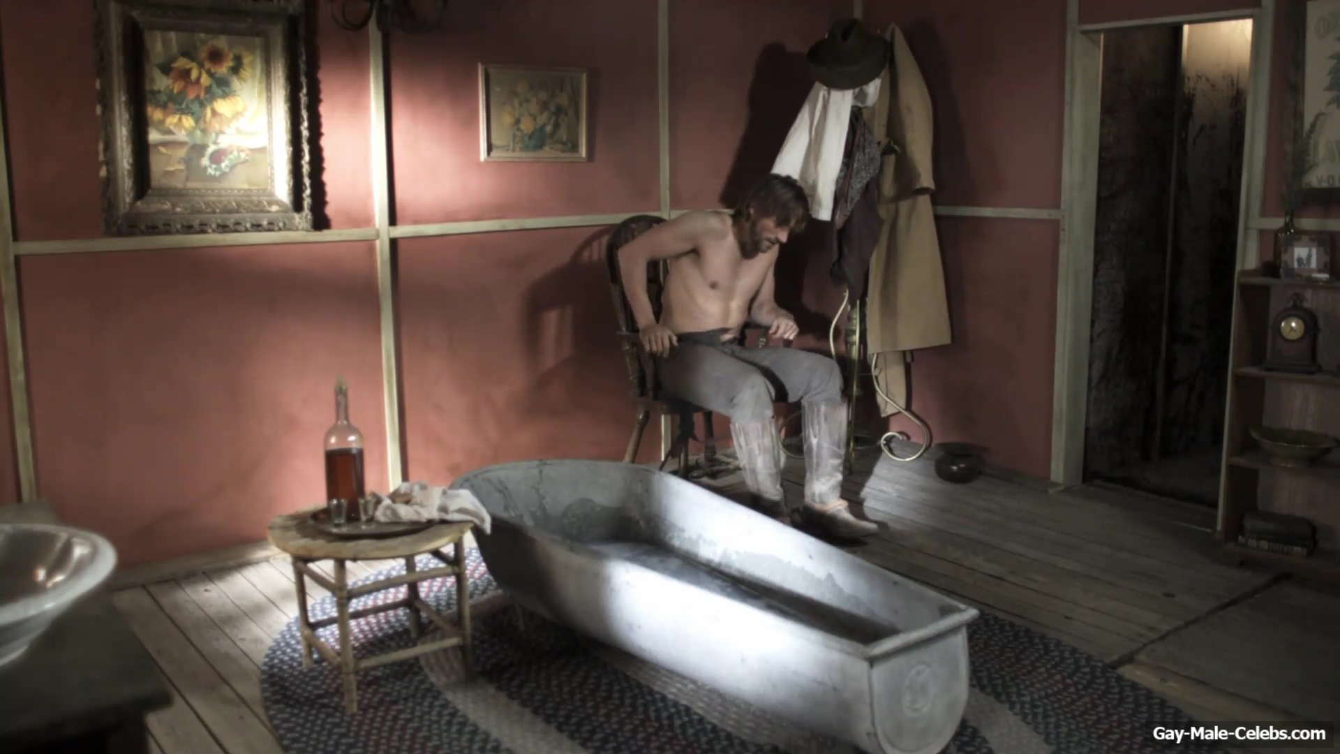 Andrew W Walker Nude Bath Scenes in The Gundown
