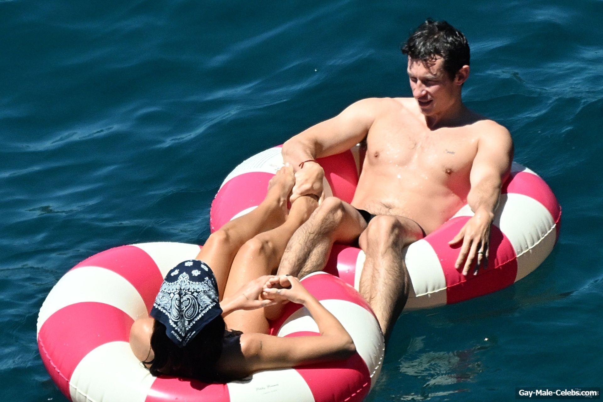 Callum Turner shirtless beach pics