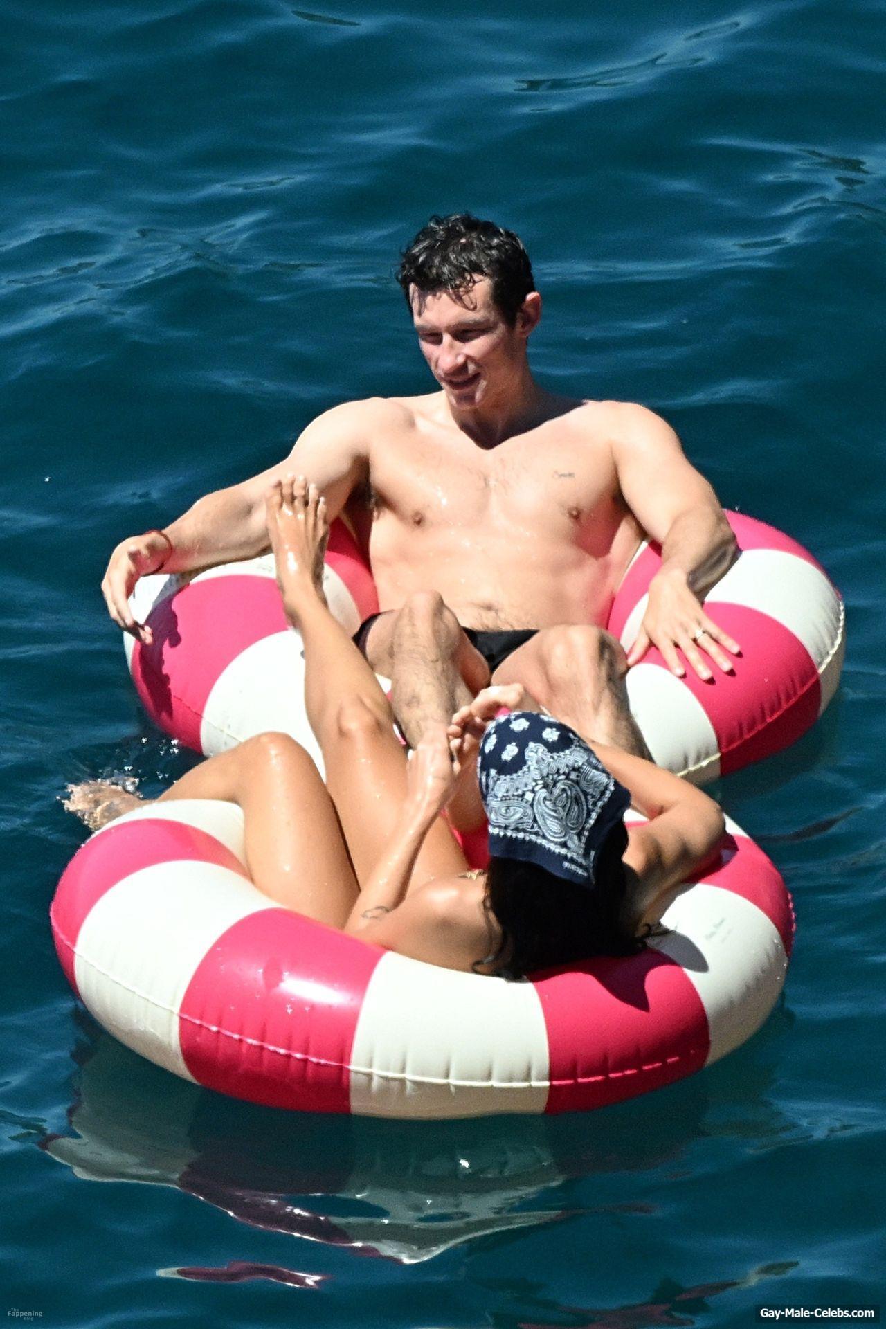 Callum Turner shirtless beach pics