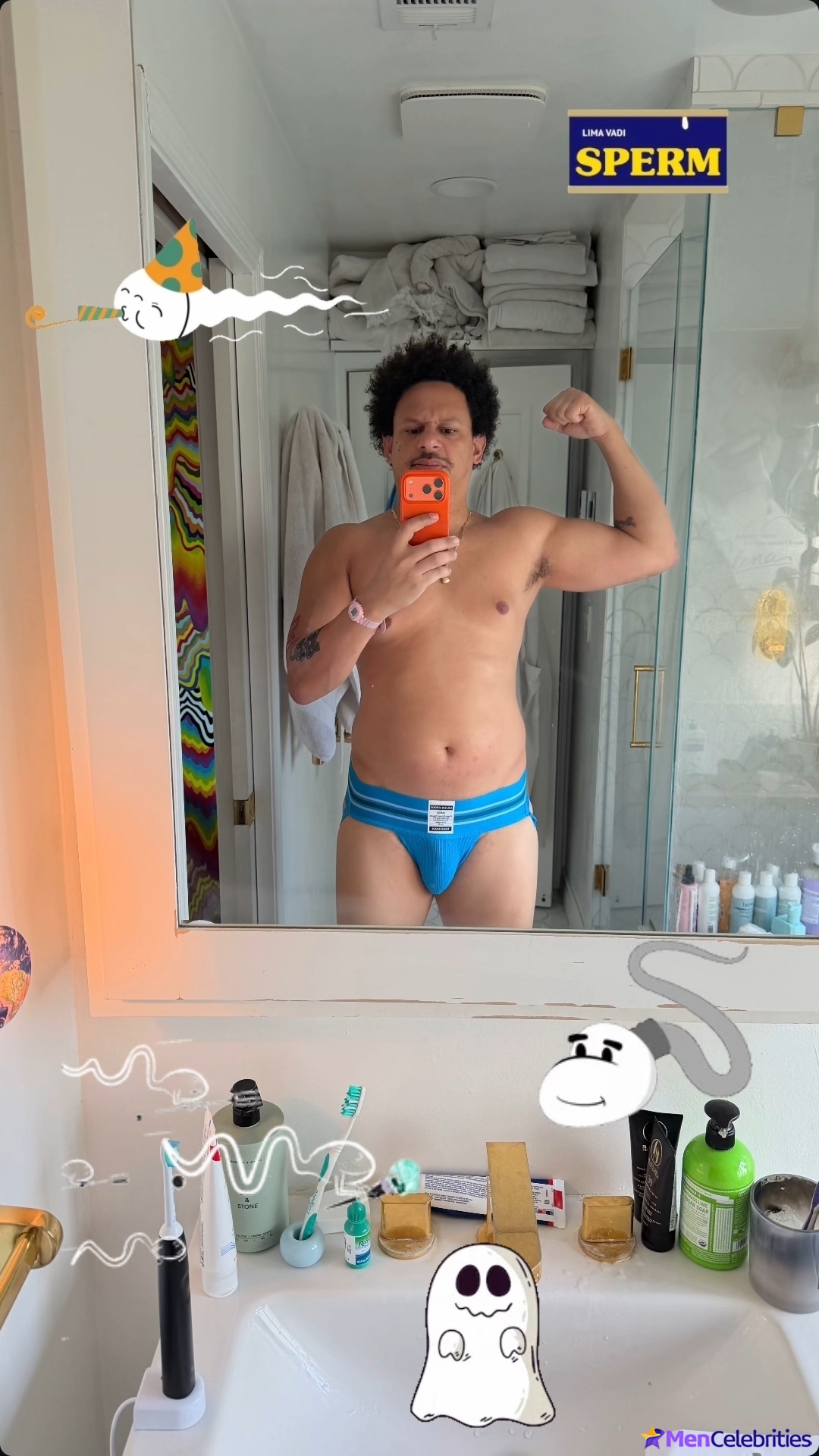 Eric Andr uncensored nude and underwear shots
