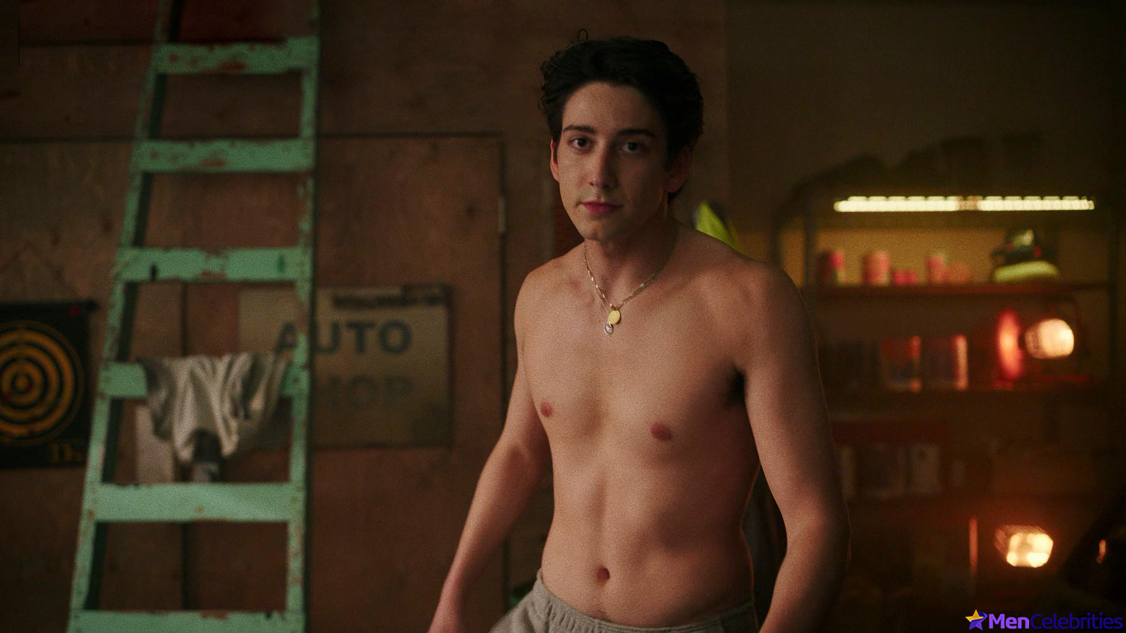 Milo Manheim shirtless