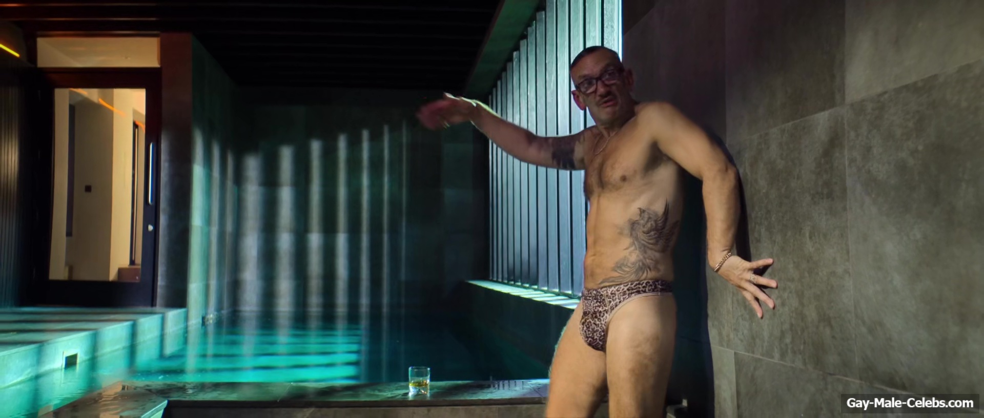 Neil Ashton Bulge and Butt In Leopard String in Brassic