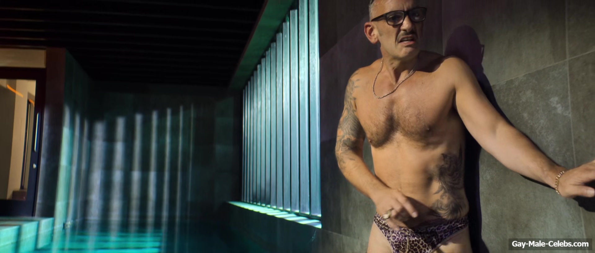 Neil Ashton Bulge and Butt In Leopard String in Brassic