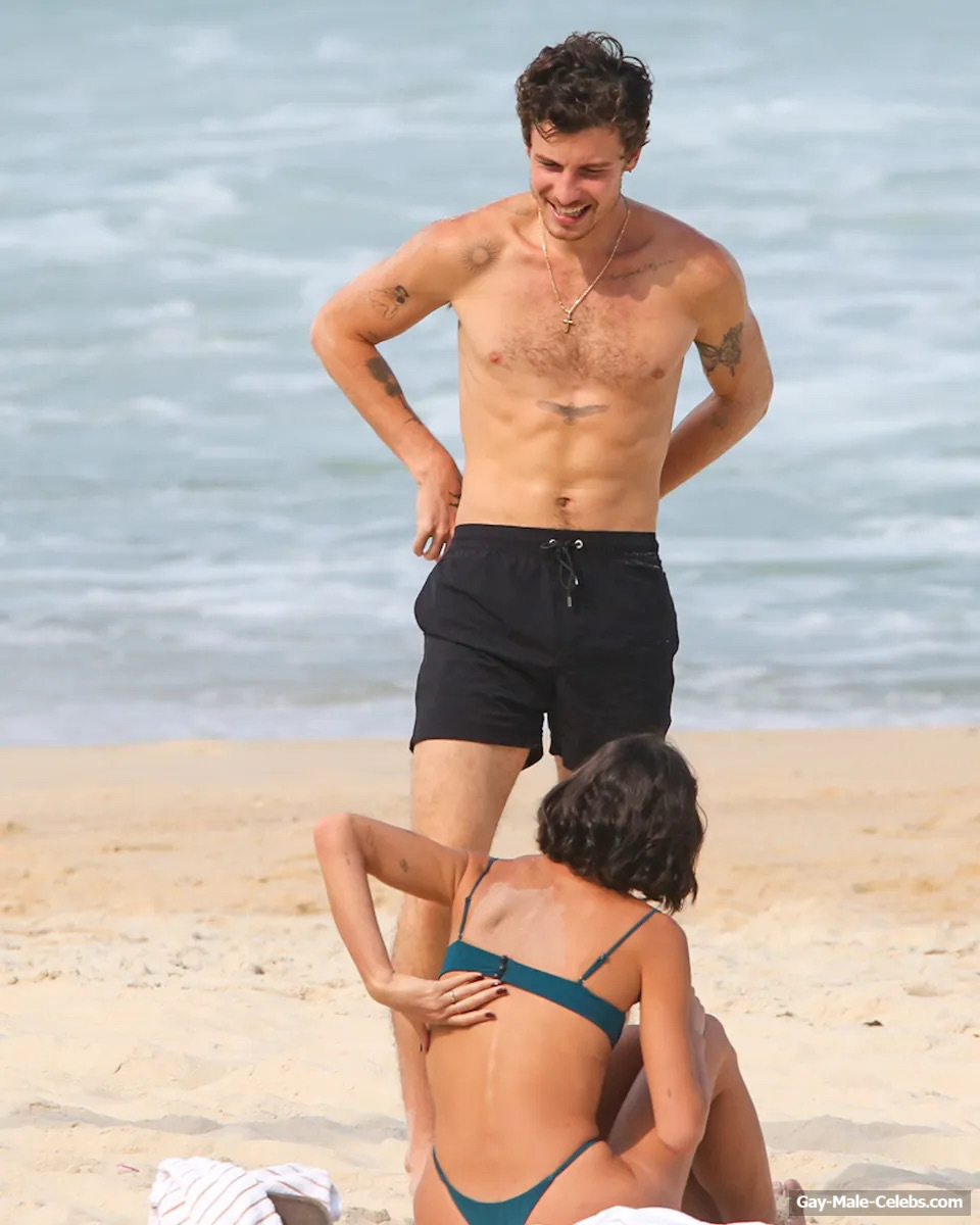 Shawn Mendes Caught Shirtless and Scratching Ones Ass On A Beach