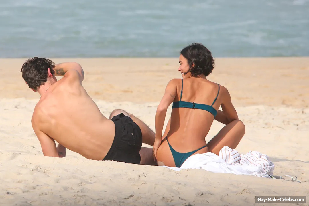 Shawn Mendes Caught Shirtless and Scratching Ones Ass On A Beach