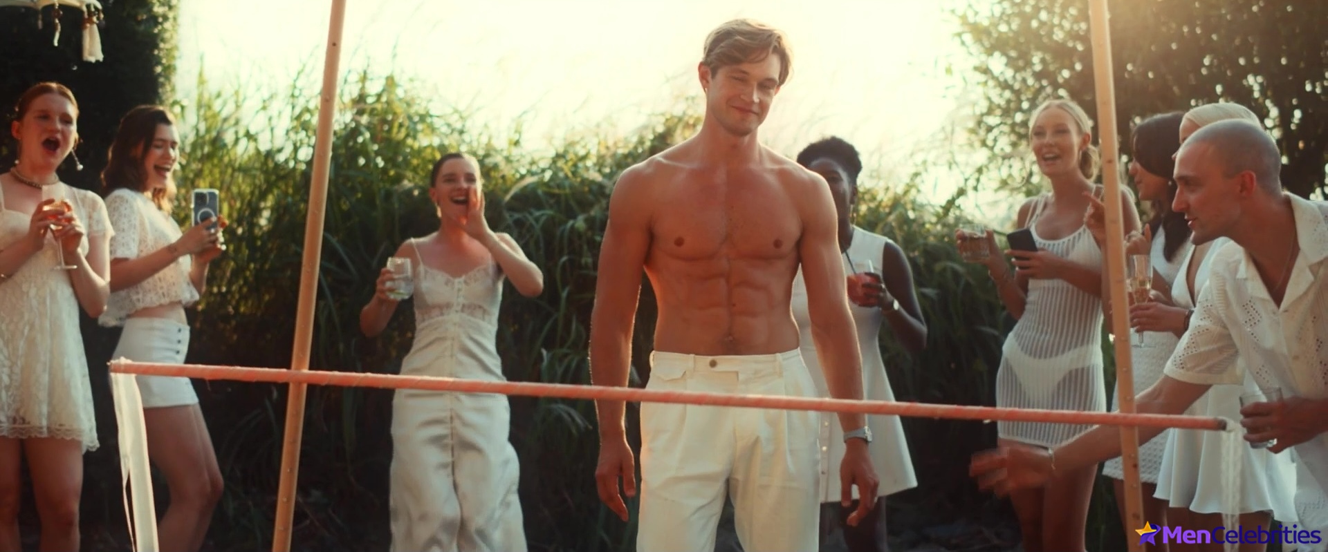 Damian Hardung shirtless in Maxton Hall 1-04 The Moment Of Truth