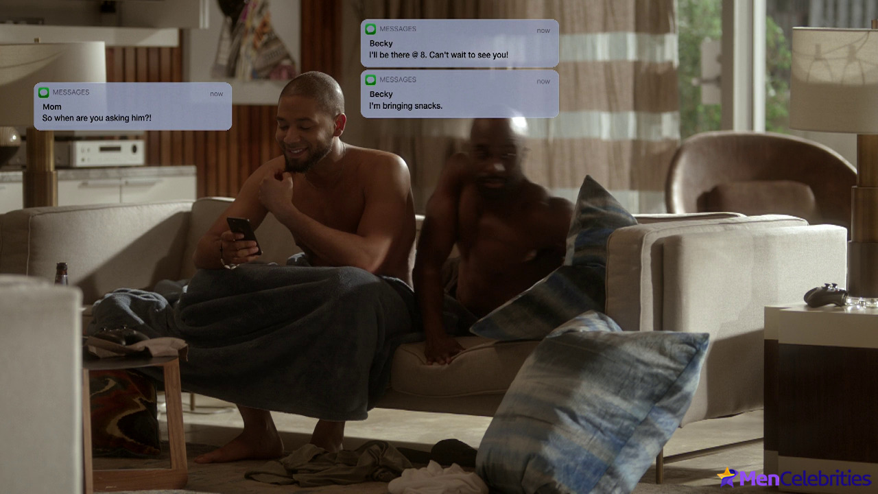 Toby Onwumere and Jussie Smollett shirtless in Empire 5-06 What Is Done