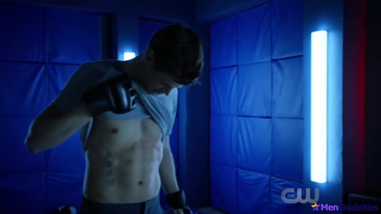 Grant Gustin shirtless and sexy in The Flash
