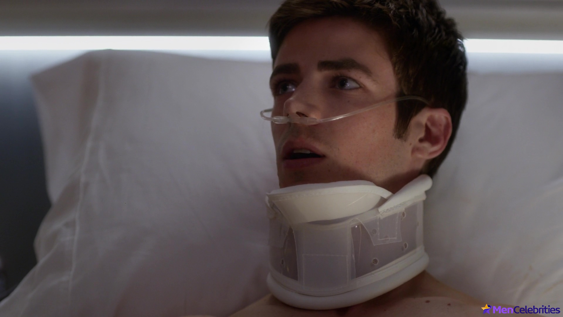 Grant Gustin shirtless and sexy in The Flash