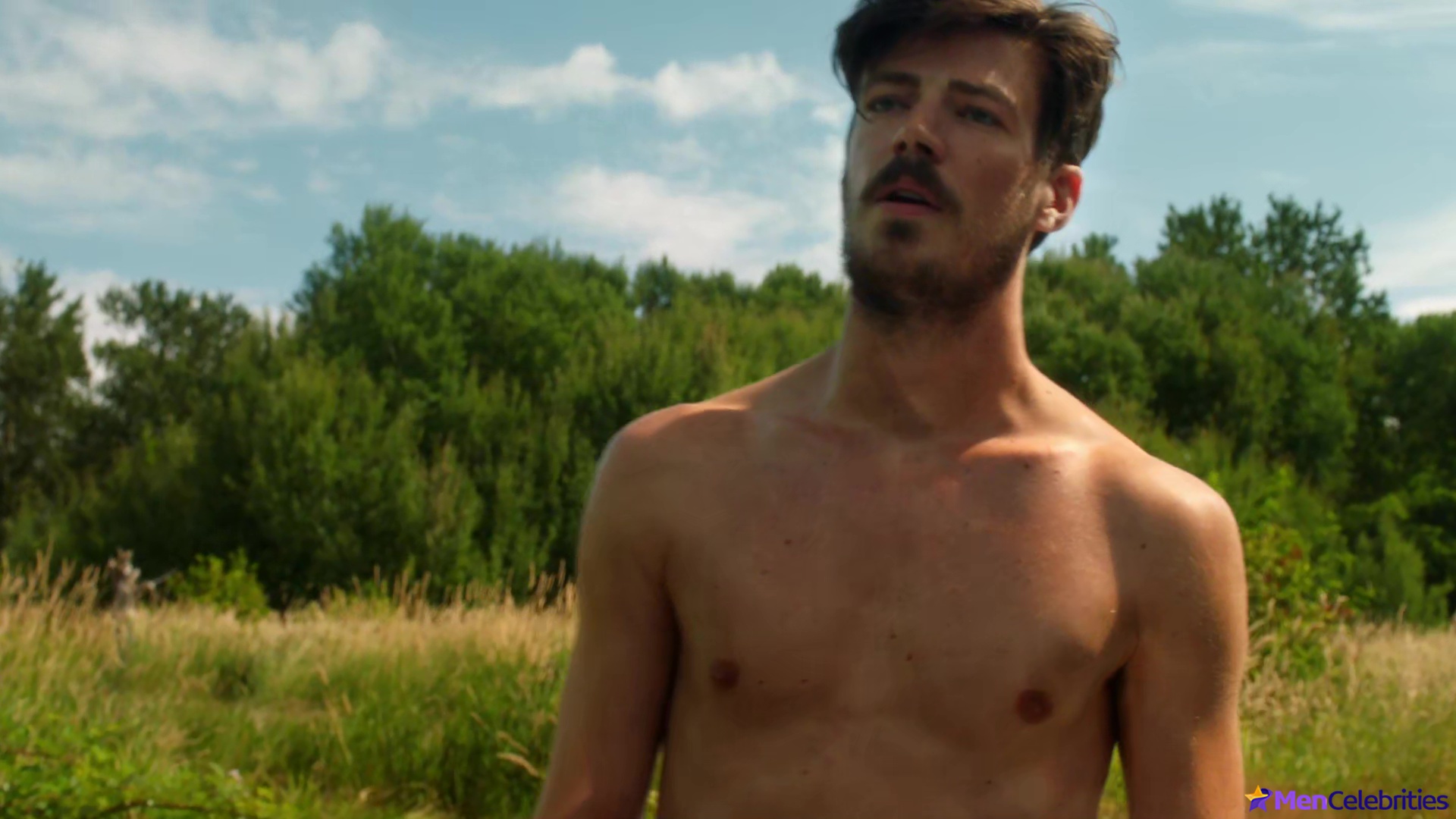 Grant Gustin shirtless and sexy in The Flash