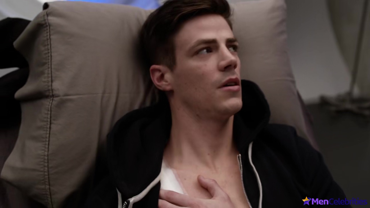 Grant Gustin shirtless and sexy in The Flash