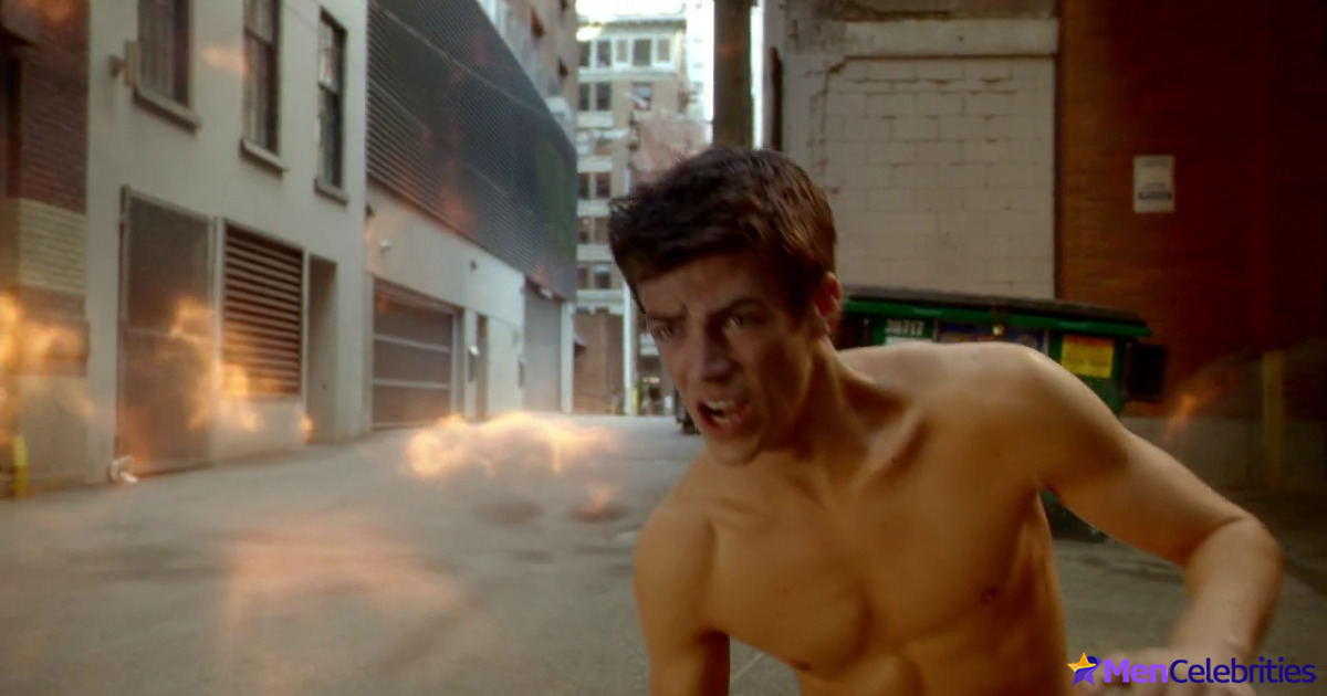 Grant Gustin shirtless and sexy in The Flash