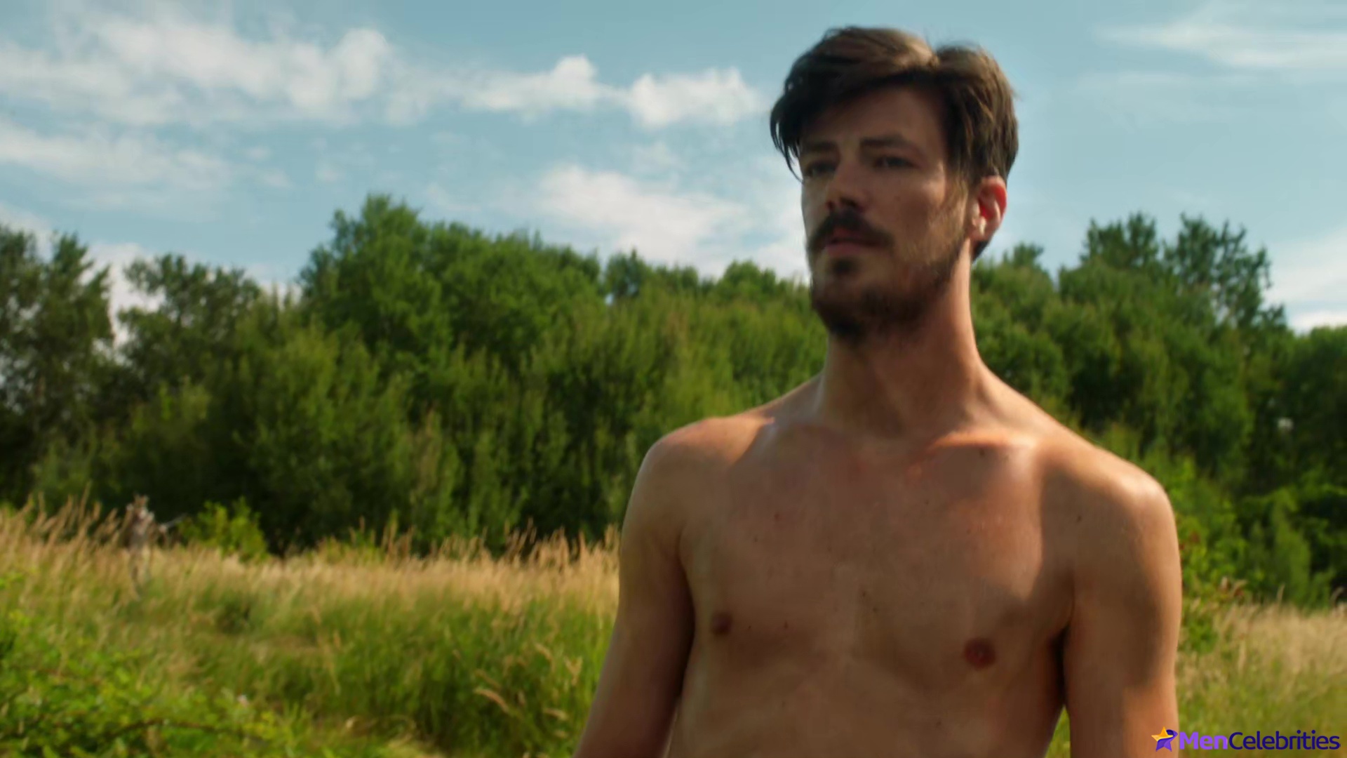 Grant Gustin shirtless and sexy in The Flash
