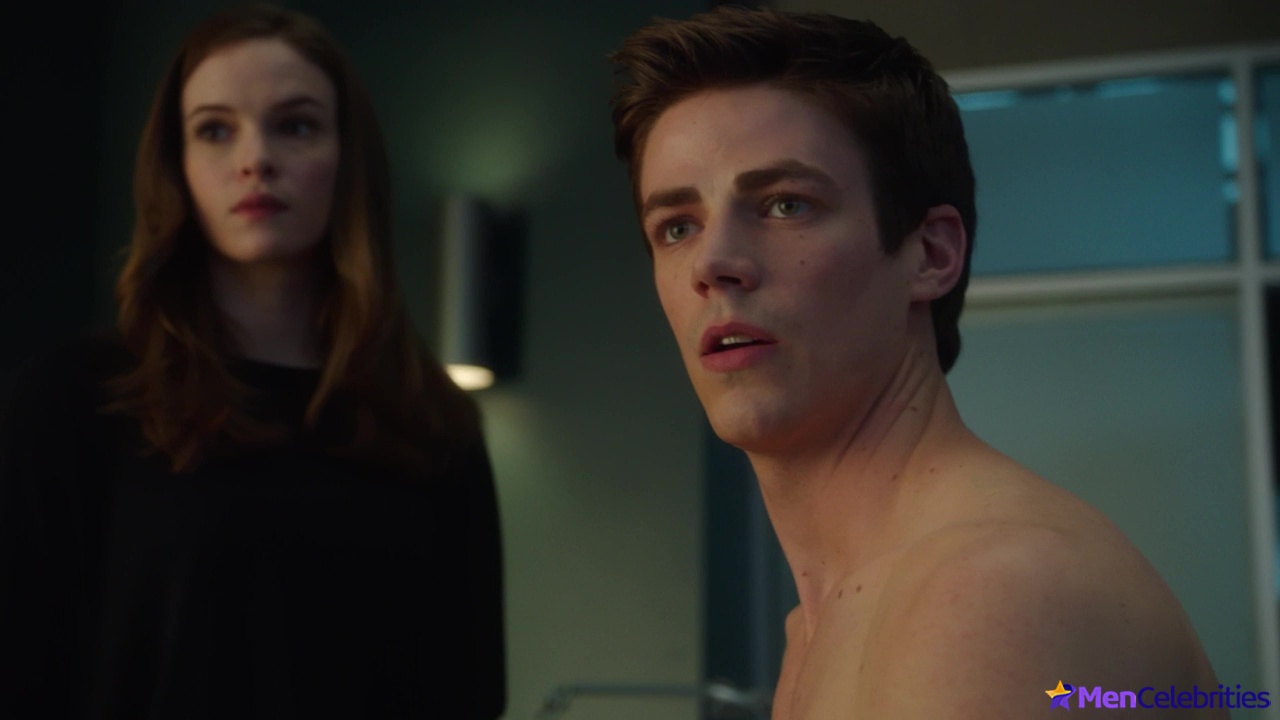 Grant Gustin shirtless and sexy in The Flash