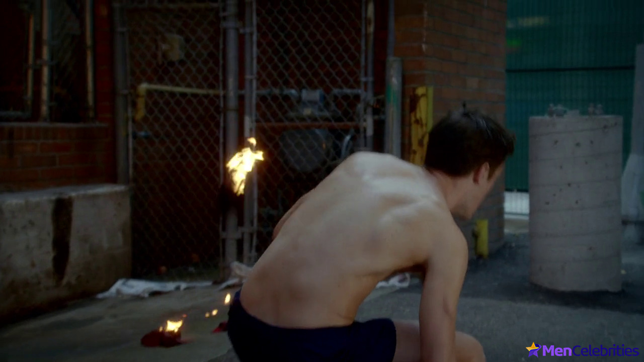 Grant Gustin shirtless and sexy in The Flash