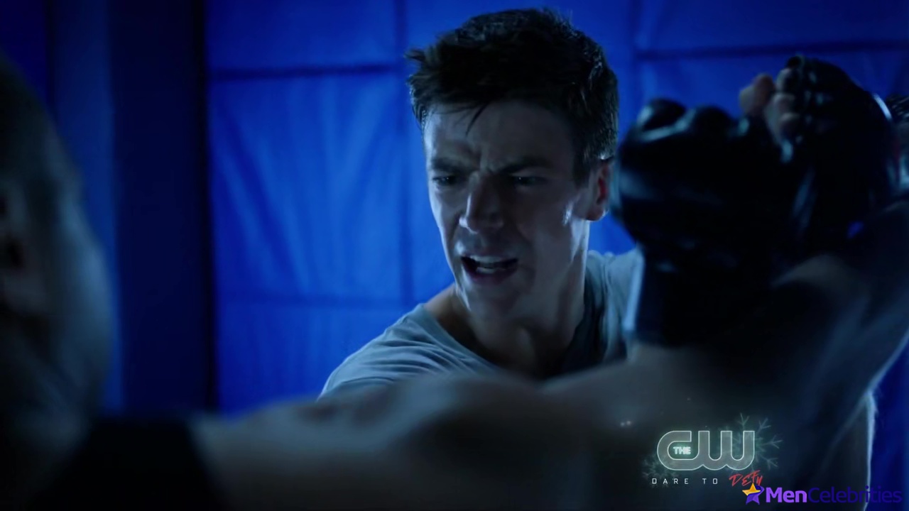 Grant Gustin shirtless and sexy in The Flash