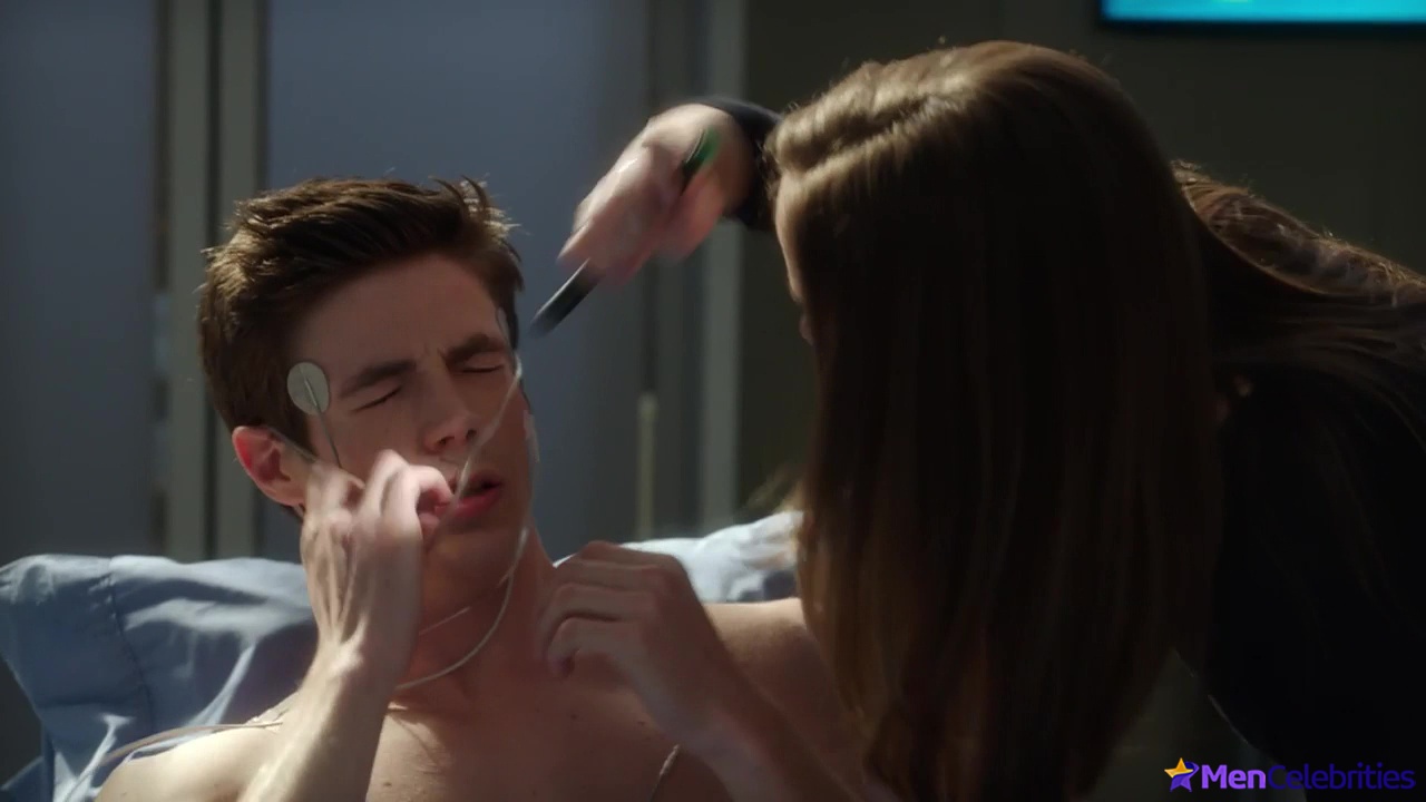 Grant Gustin shirtless and sexy in The Flash