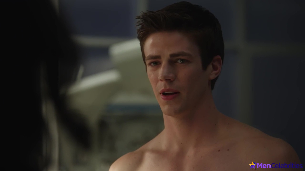 Grant Gustin shirtless and sexy in The Flash