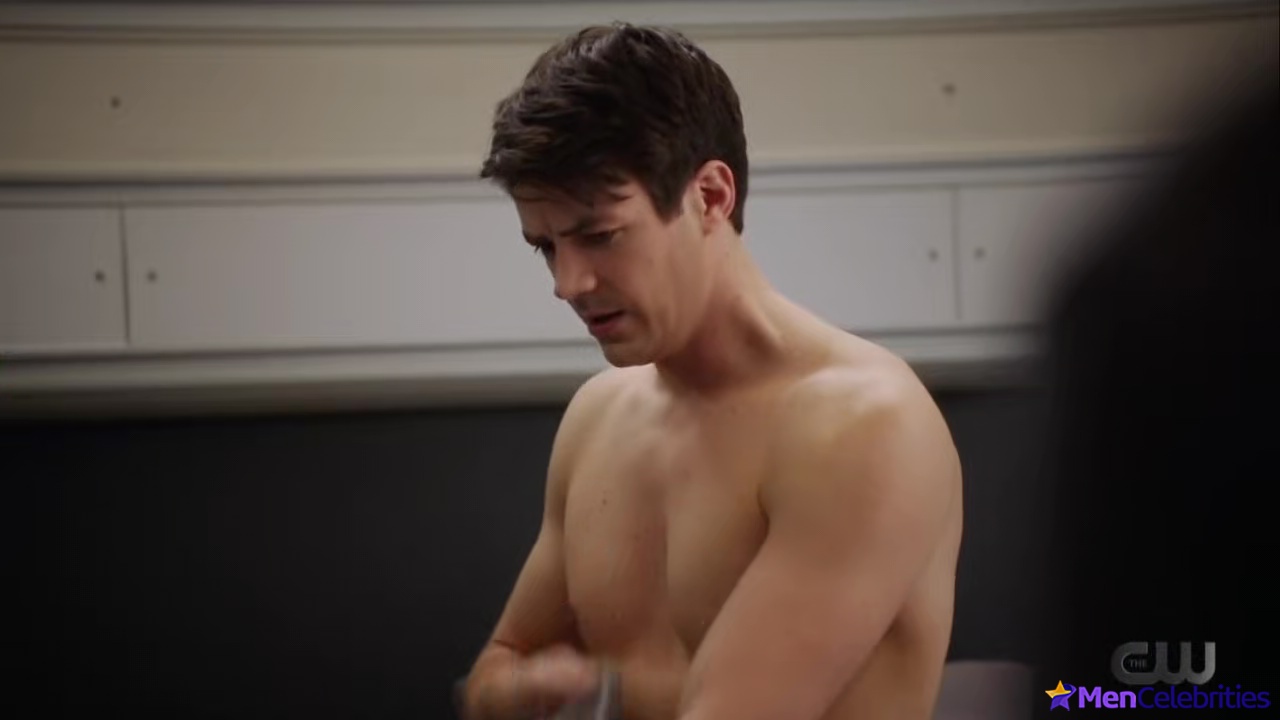 Grant Gustin shirtless and sexy in The Flash