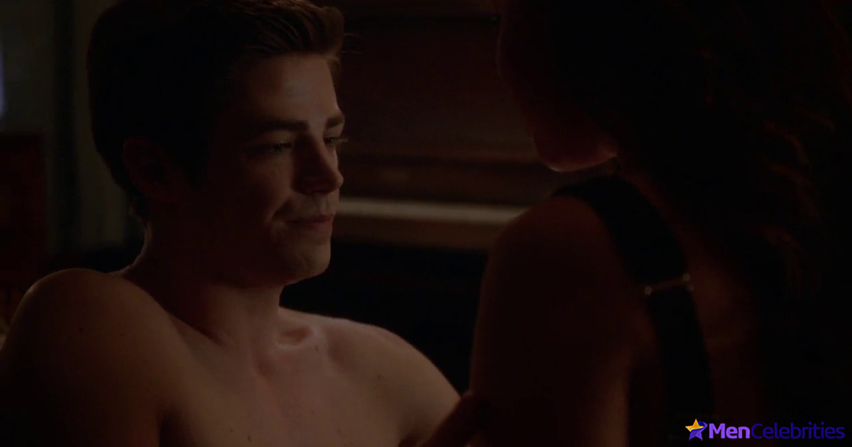 Grant Gustin shirtless and sexy in The Flash
