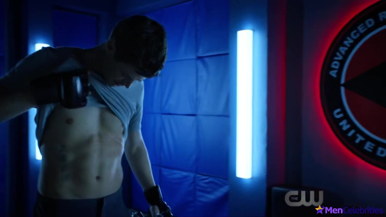 Grant Gustin shirtless and sexy in The Flash