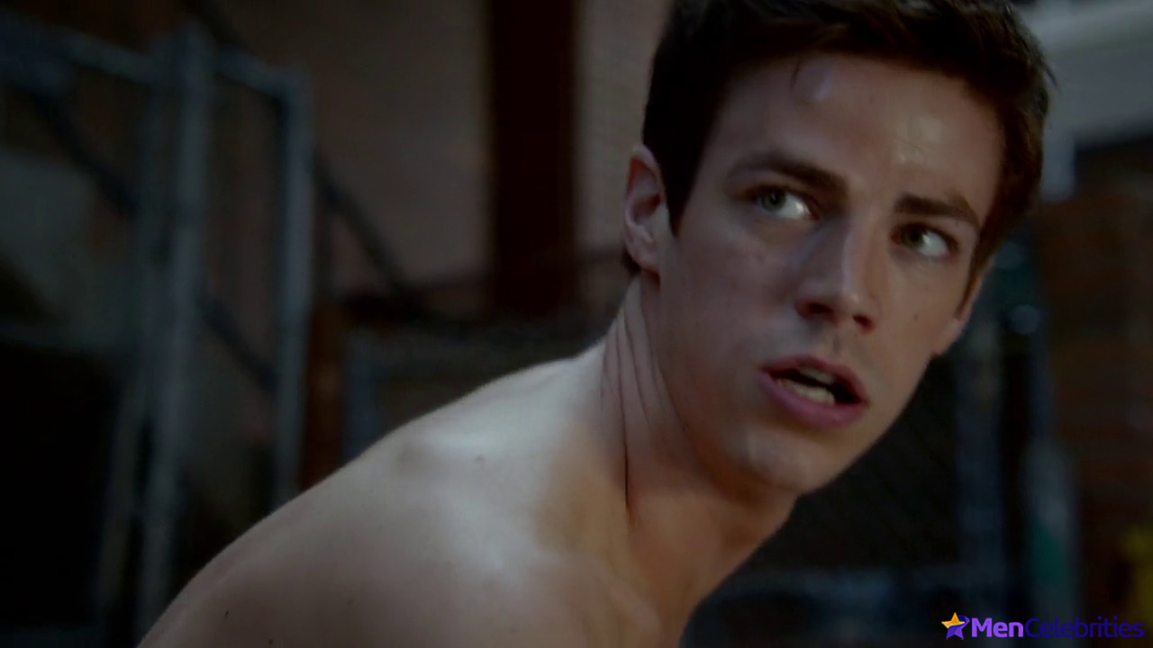 Grant Gustin shirtless and sexy in The Flash