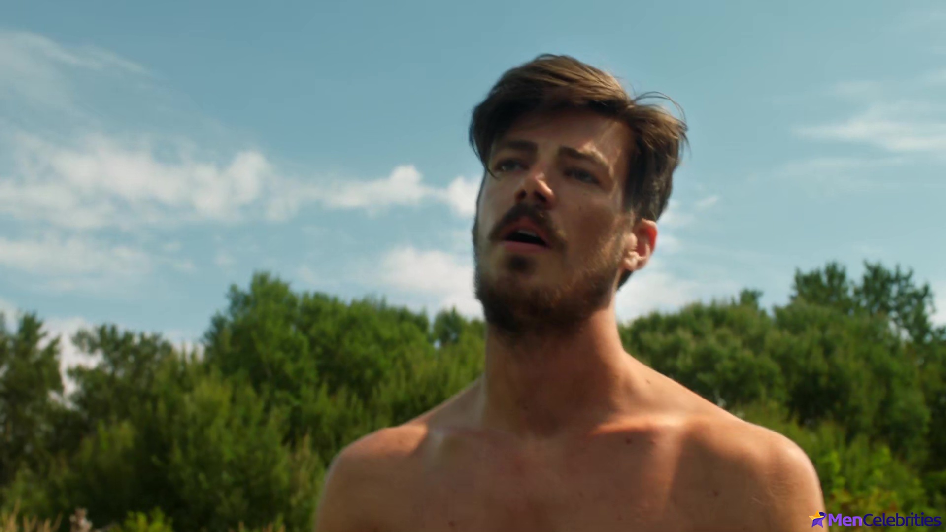 Grant Gustin shirtless and sexy in The Flash