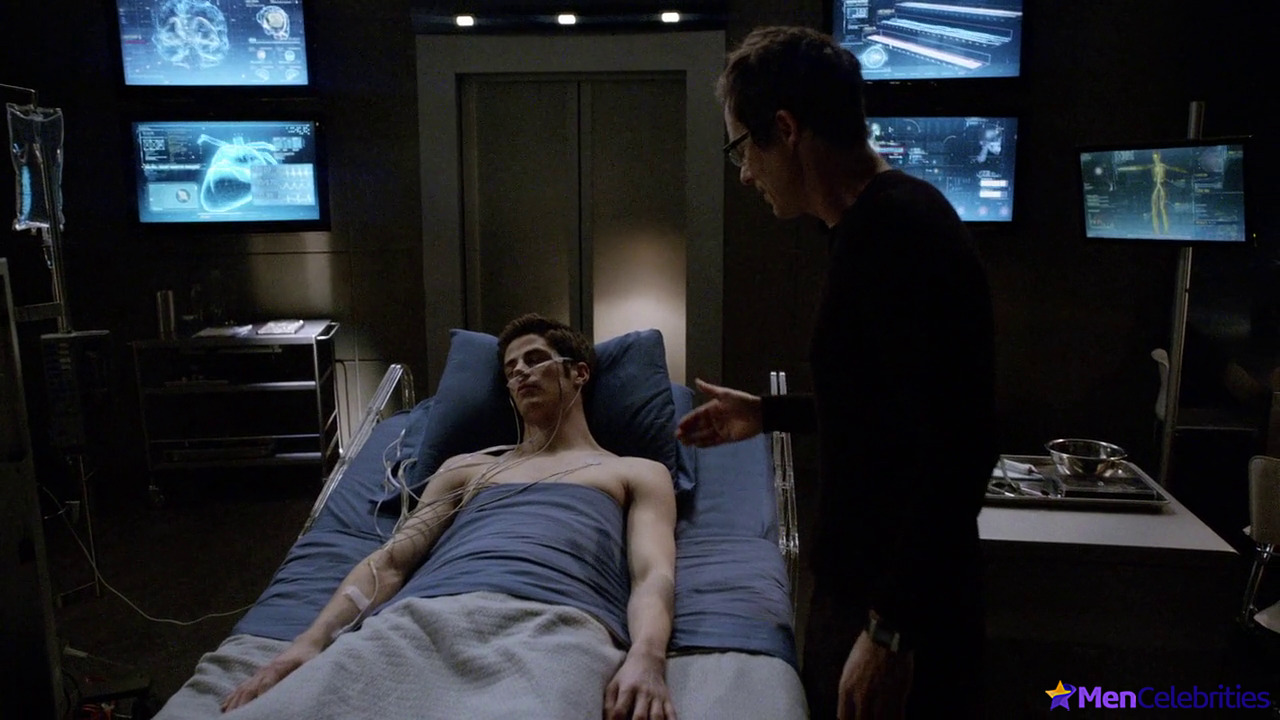 Grant Gustin shirtless and sexy in The Flash