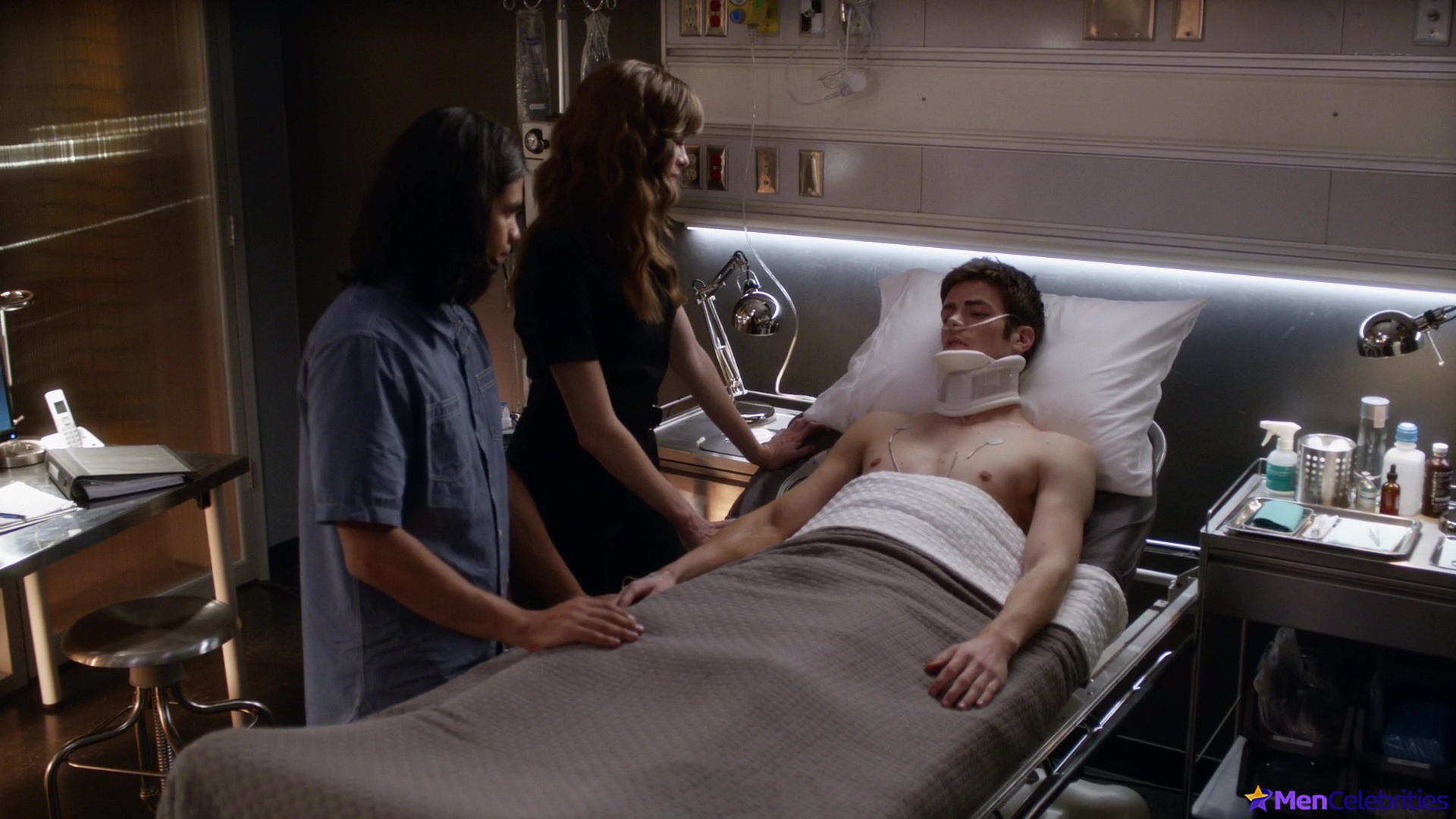 Grant Gustin shirtless and sexy in The Flash