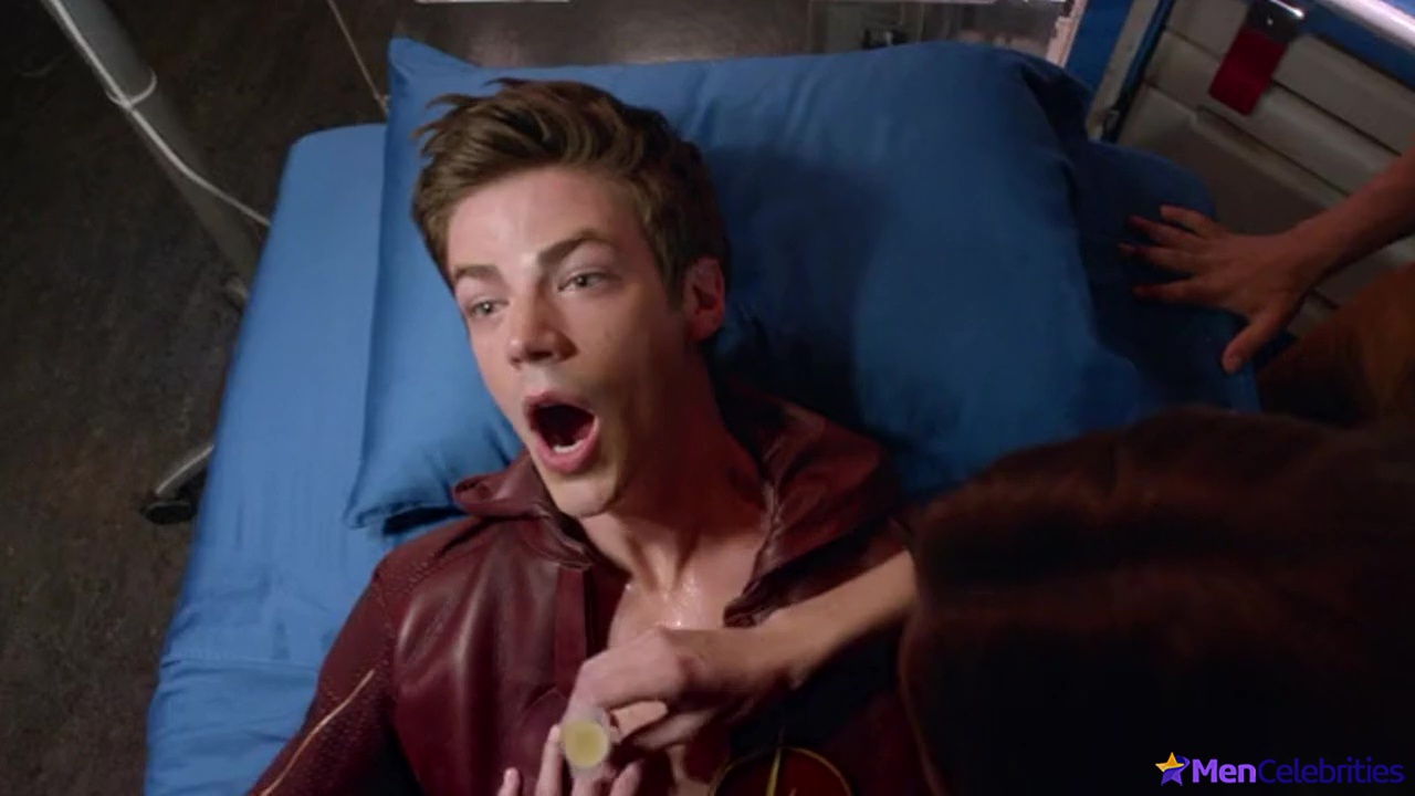 Grant Gustin shirtless and sexy in The Flash