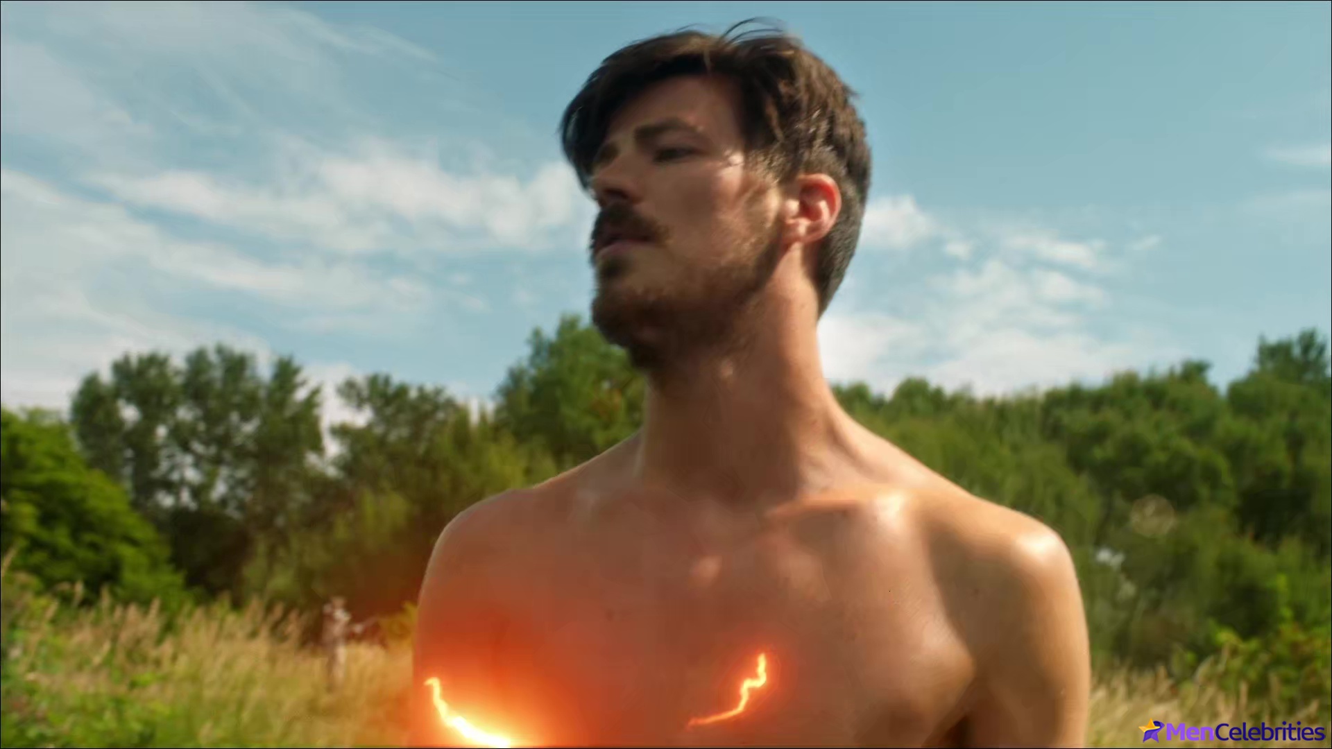 Grant Gustin shirtless and sexy in The Flash
