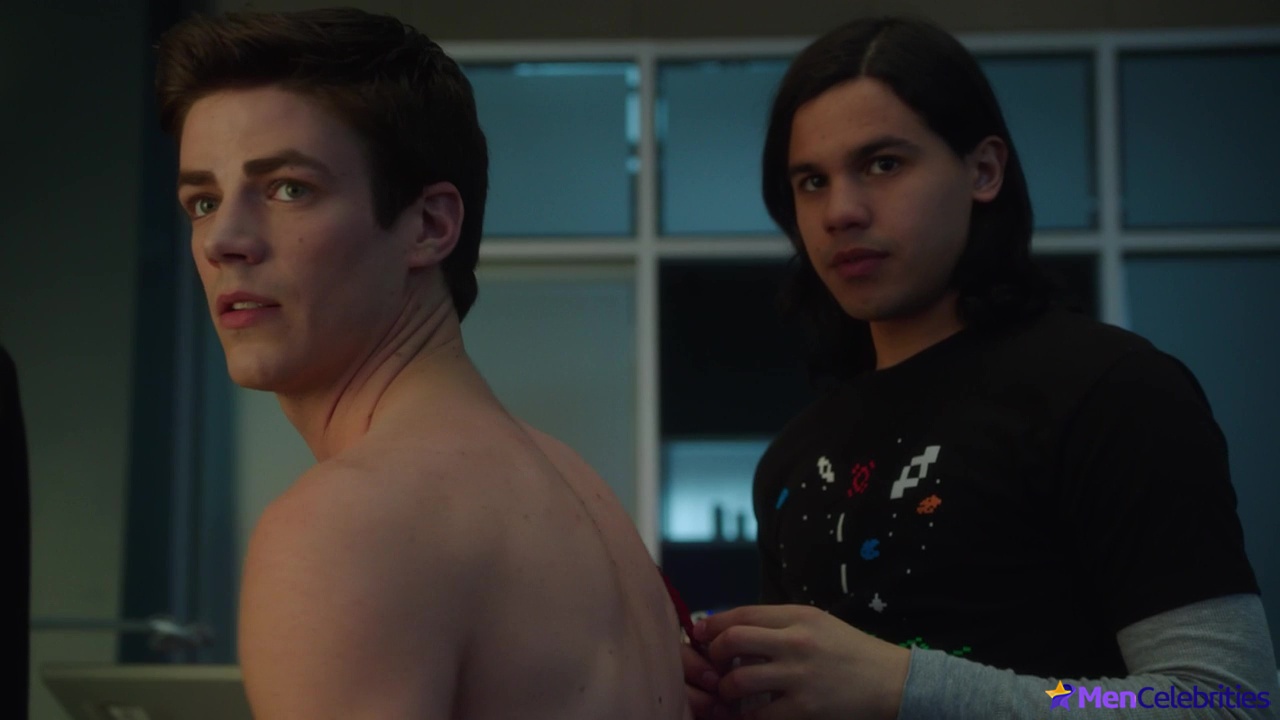 Grant Gustin shirtless and sexy in The Flash