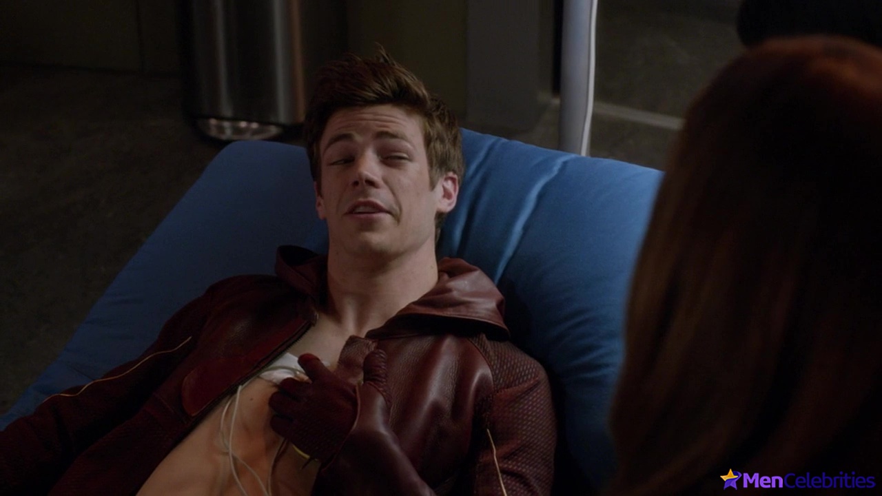 Grant Gustin shirtless and sexy in The Flash