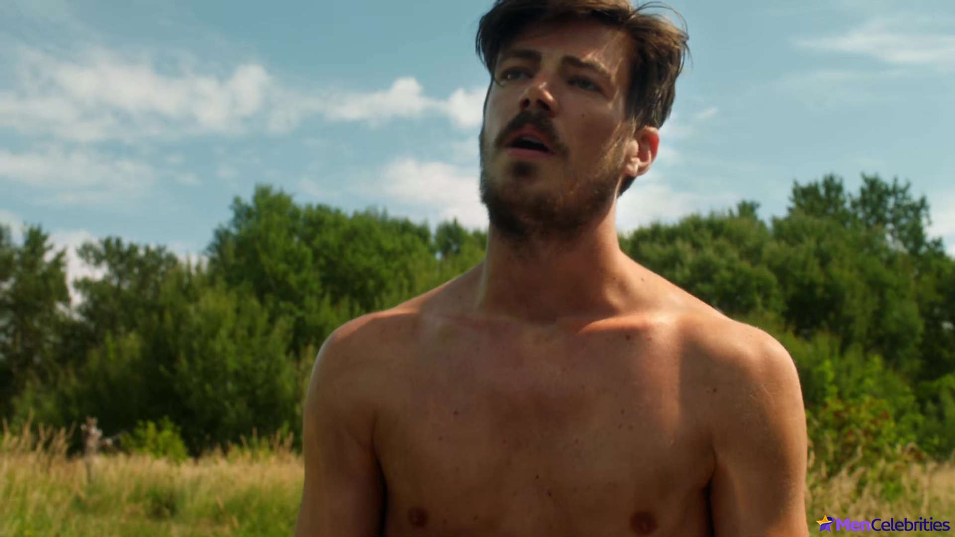 Grant Gustin shirtless and sexy in The Flash