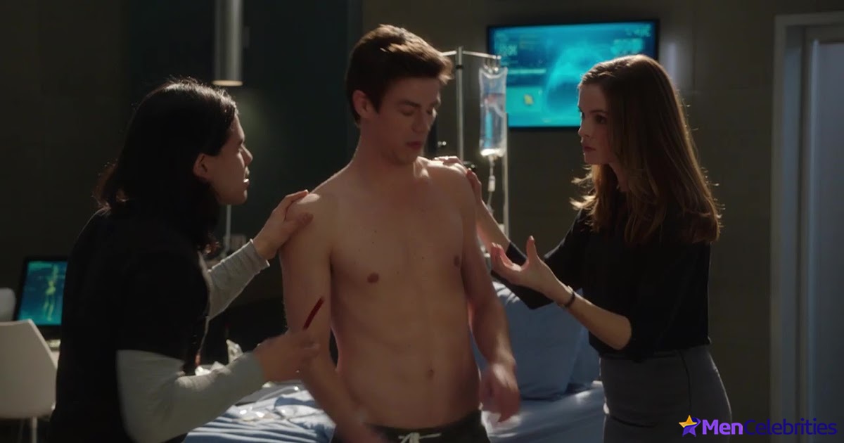 Grant Gustin shirtless and sexy in The Flash