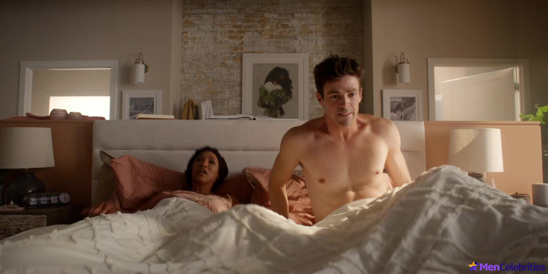 Grant Gustin shirtless and sexy in The Flash