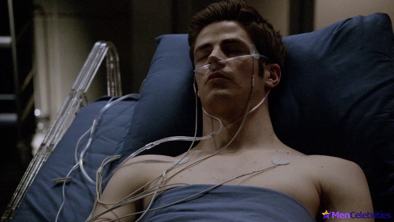 Grant Gustin shirtless and sexy in The Flash