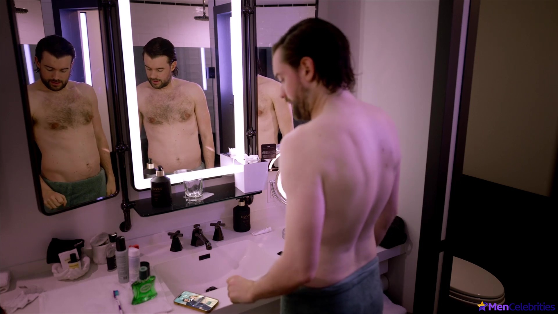 Jack Whitehall shirtless in Jack In Time For Christmas