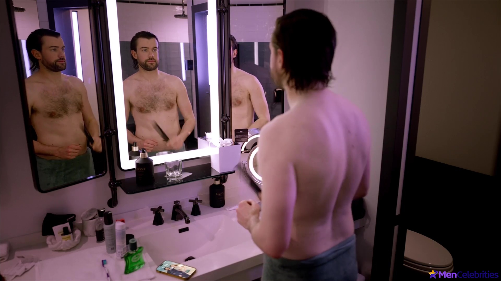 Jack Whitehall shirtless in Jack In Time For Christmas