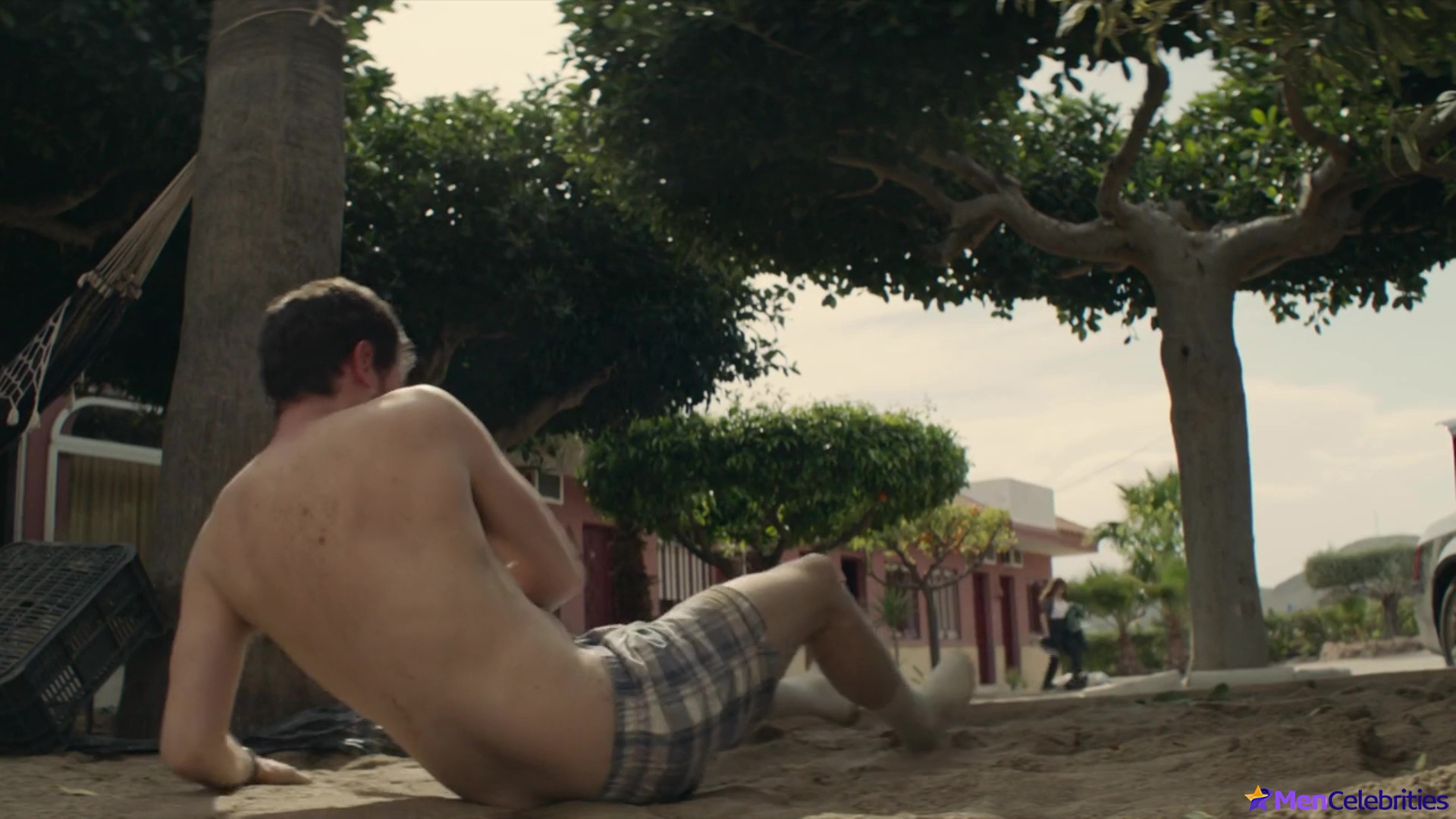 Jack Whitehall shirtless in Bounty Hunters