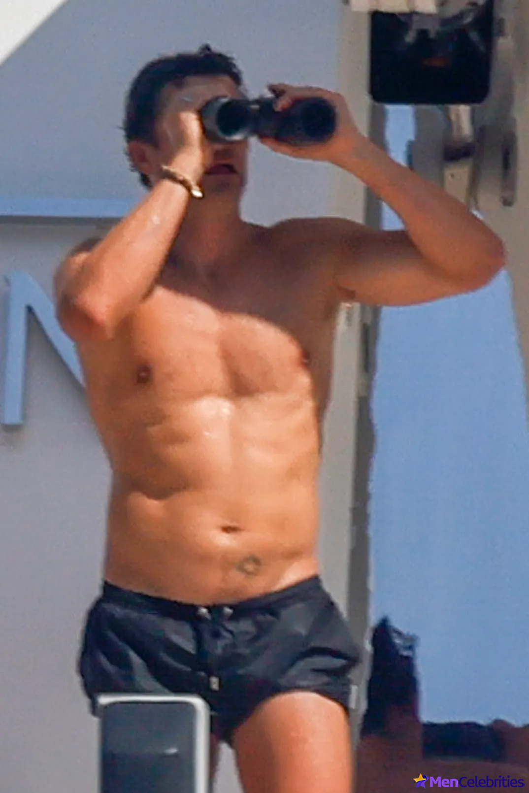 Orlando Blooms Shirtless Yacht Day with Woody Harrelson